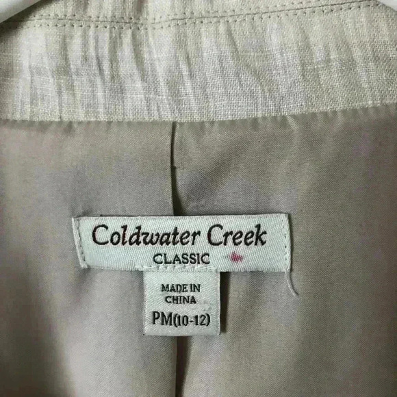 Coldwater Creek Women’s 3/4 Sleeve Open Front Linen Top Blazer Size PM - Picture 2 of 6
